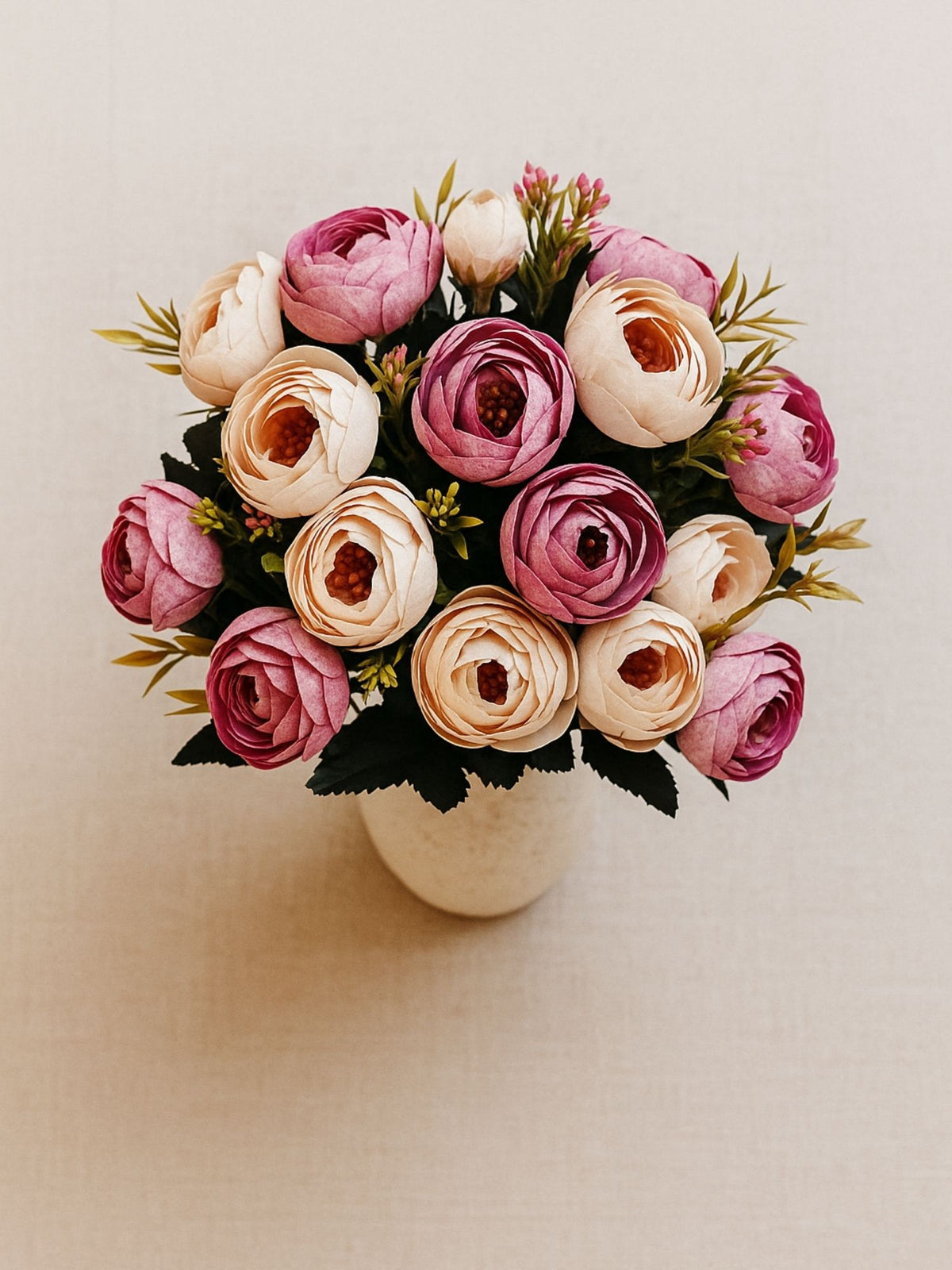 ARTSY Artificial Rose Flower Bunches – Pack of 2 | Realistic Pink & Peach Faux Flowers for Home Decor, Gifting & Wedding Decoration