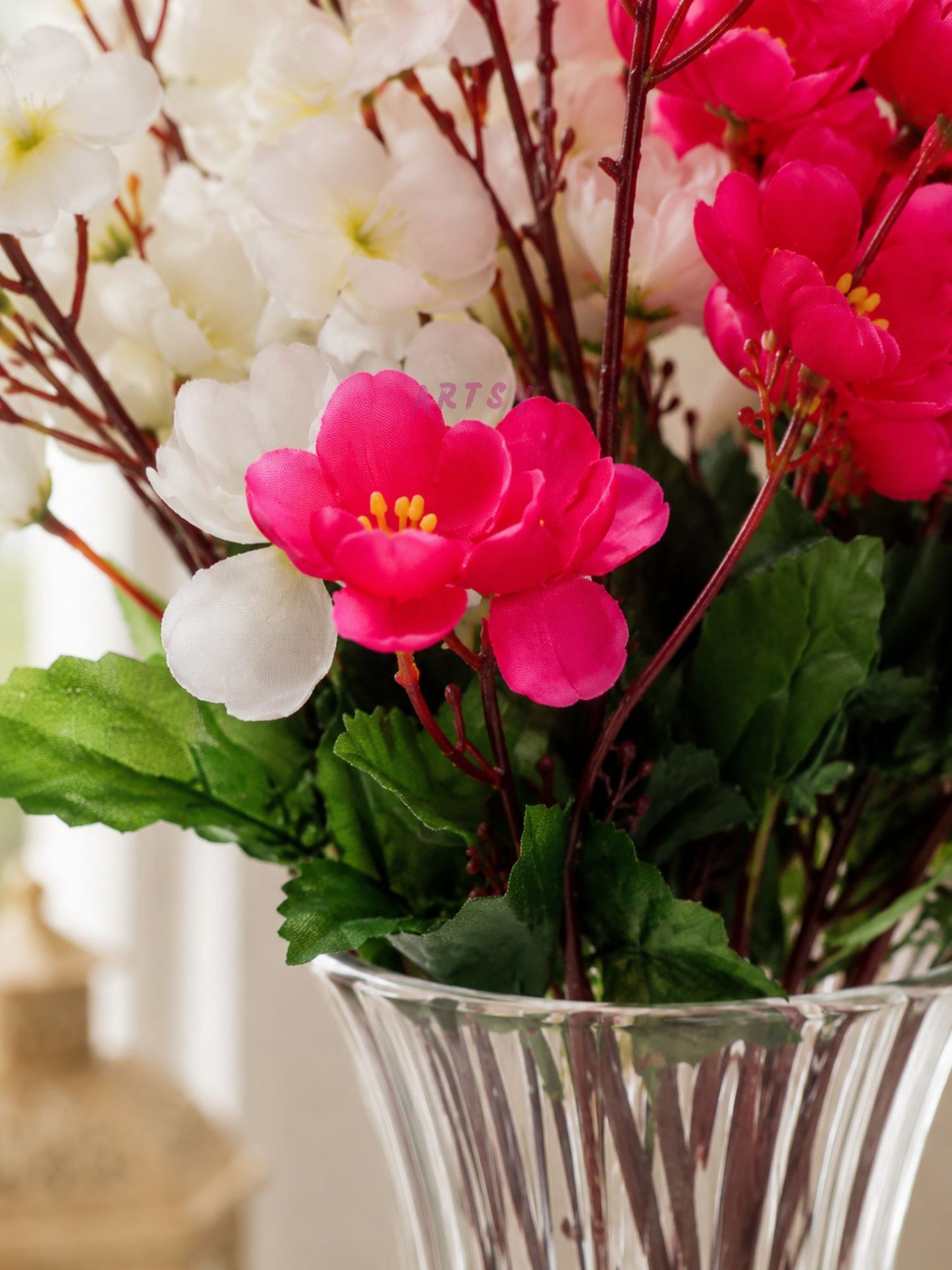 Decorative Artificial Cherry Blossom Flower Bunches – Pack of 2