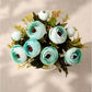 ARTSY® Artificial flowers with pot for Home decoration, table top, office decor, peony flowers, craft, gift, 35 cm height, Green, Pack of 1 Piece