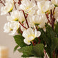Artificial White Blossom Flower Stems for Home Decor | Luxury Faux Floral Arrangement, Pack of 2 Pieces