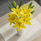 ARTSY Realistic Yellow Lily Flower Stem for Vase Arrangements & Décor