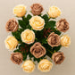 Golden Opulence: Lifelike Artificial Golden Rose - Eternal Gilded Beauty, Artificial rose flower bunches for vase, home decor, Combo Pack of 2 Pieces, Without Vase