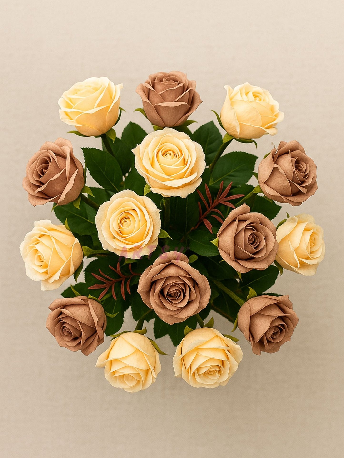 Golden Opulence: Lifelike Artificial Golden Rose - Eternal Gilded Beauty, Artificial rose flower bunches for vase, home decor, Combo Pack of 2 Pieces, Without Vase