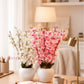 Artificial Cherry Blossom Flower Pot – Premium Luxury Home Décor Table Accent, Pack of 2 Pieces