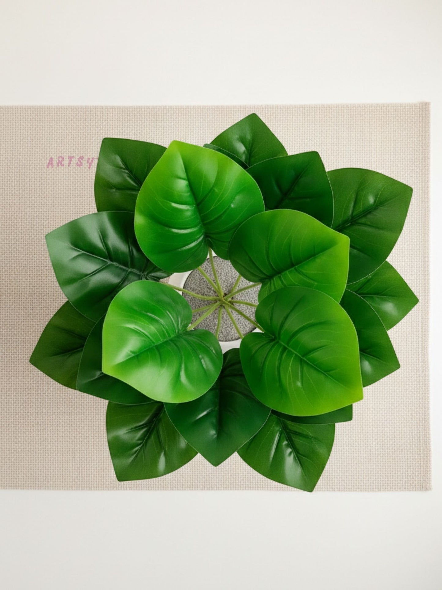 ARTSY Artificial Decorative Green Plant with Pot, Pack of 1
