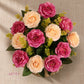 Elegant Artificial Rose Bouquet in Rustic Wooden Pot – Luxury Floral Home Décor, Pack of 1