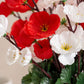 Red & White Artificial Blossom Flower Bunch for Home Decor | Premium Faux Floral Arrangement