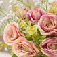 ARTSY Artificial Rose Flower Bunch with Baby Breath Flowers (Pack of 3) | Realistic Faux Floral Bouquet for Home, Office & Wedding Décor