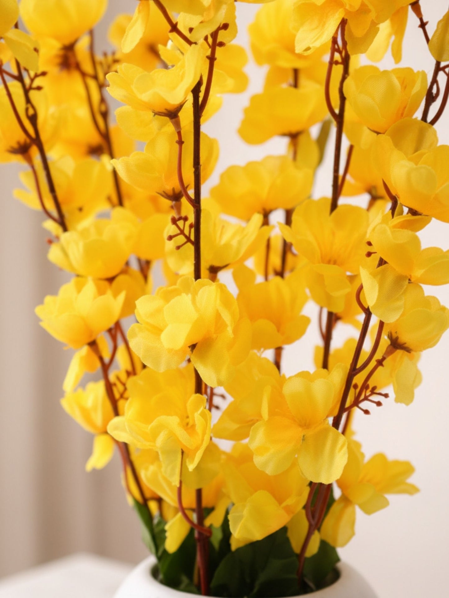 Elegant Yellow Blossom Artificial Flower Pot for Home & Office Decor, Pack of 1