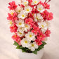 Artificial Pink & White Blossom Flower Arrangement in Pot | Elegant Home Decor Floral Accent (Pack of 1)
