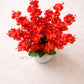 Artificial Red Blossom Flower Pot for Home Decor | Premium Decorative Floral Arrangement with White Pot