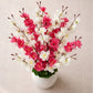 Elegant Sakura Blossom Artificial Flower Stem for Home & Table Decor | Premium Pink & White Floral Branch | 55 CM