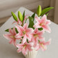 ARTSY® Artificial Pink Lily Flower Stem – Realistic Faux Lily Bloom for Vase Decoration, Home Décor, Wedding Centerpieces, Living Room Styling & Floral Arrangements
