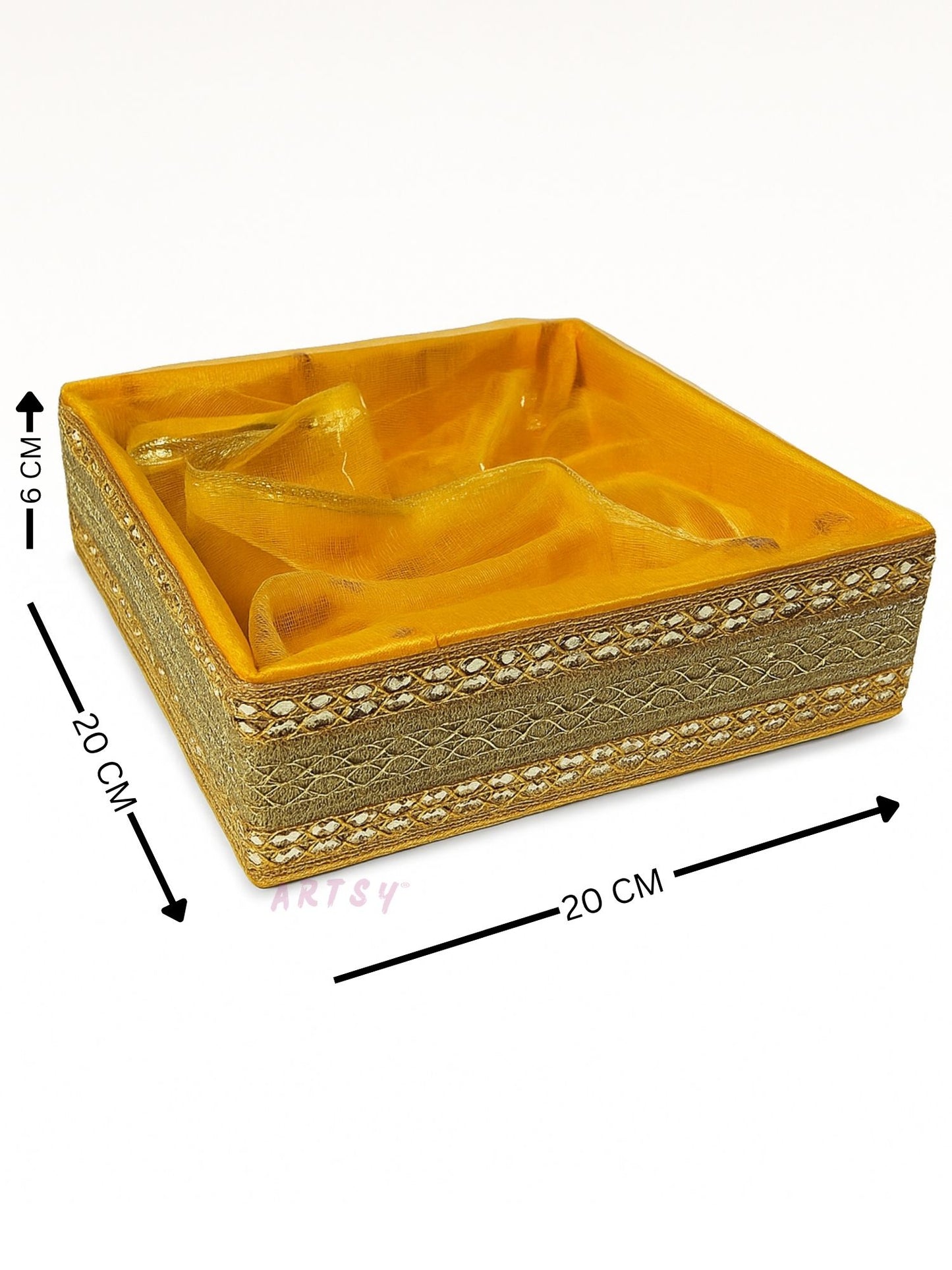 ARTSY Premium Golden Decorative Potli Gift Box, Pack of 1
