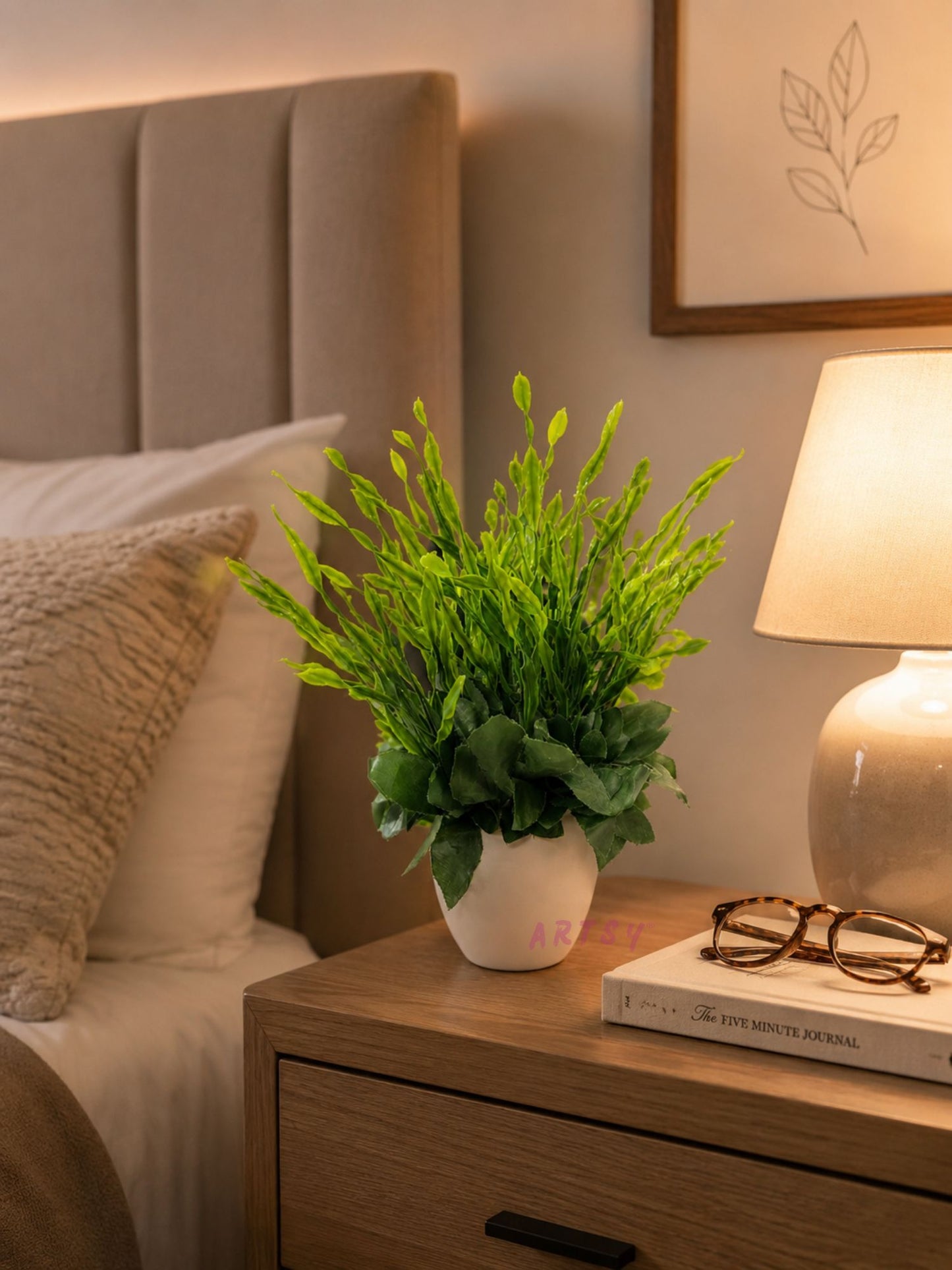 ARTSY Artificial Decorative Green Plant with Pot | Indoor Home Décor | 1 Pc