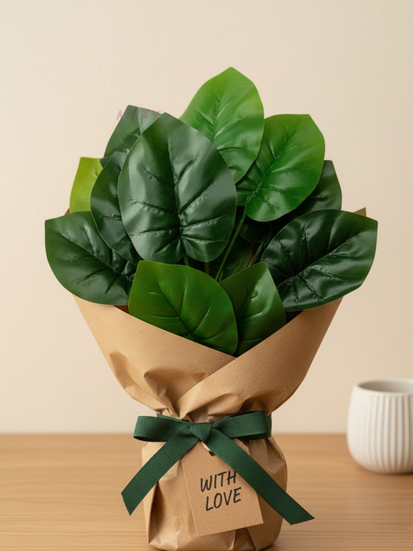 ARTSY Artificial Leaf Bunch for Home Decor | Realistic Greenery Plant for Vase, Office & Wedding Decoration (Pack of 1)