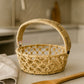ARTSY Boho Handwoven Rope Basket with Handle | Decorative Storage & Gift Hamper Basket