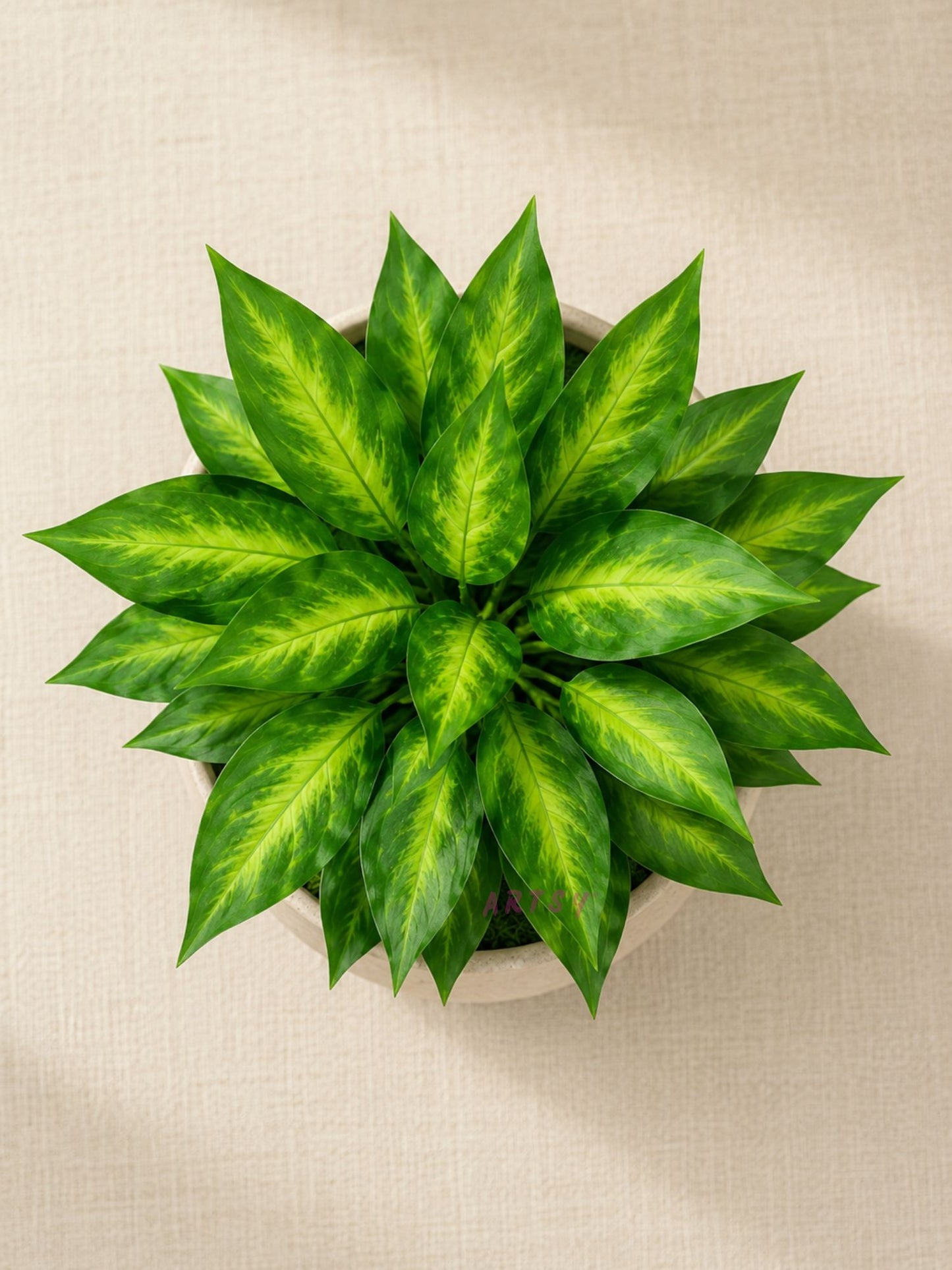 ARTSY Premium Artificial Green Leaf Bunch – Natural Looking Faux Foliage Arrangement for Vase, Home, Office, Hotel & Wedding Decoration