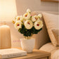 Luxury Ivory Peony Artificial Flower Pot for Home Decor | Premium Decorative Tabletop Floral Arrangement (Pack of 1)