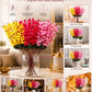 Artificial Blossom Flower Bunch Set of 3 for Home Decor | Premium Decorative Artificial Flowers
