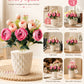Elegant Artificial Ranunculus Flowers with Designer Pot – Pack of 1