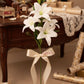 ARTSY Artificial White Lily Flower Stick for Vase Decoration & Home Décor