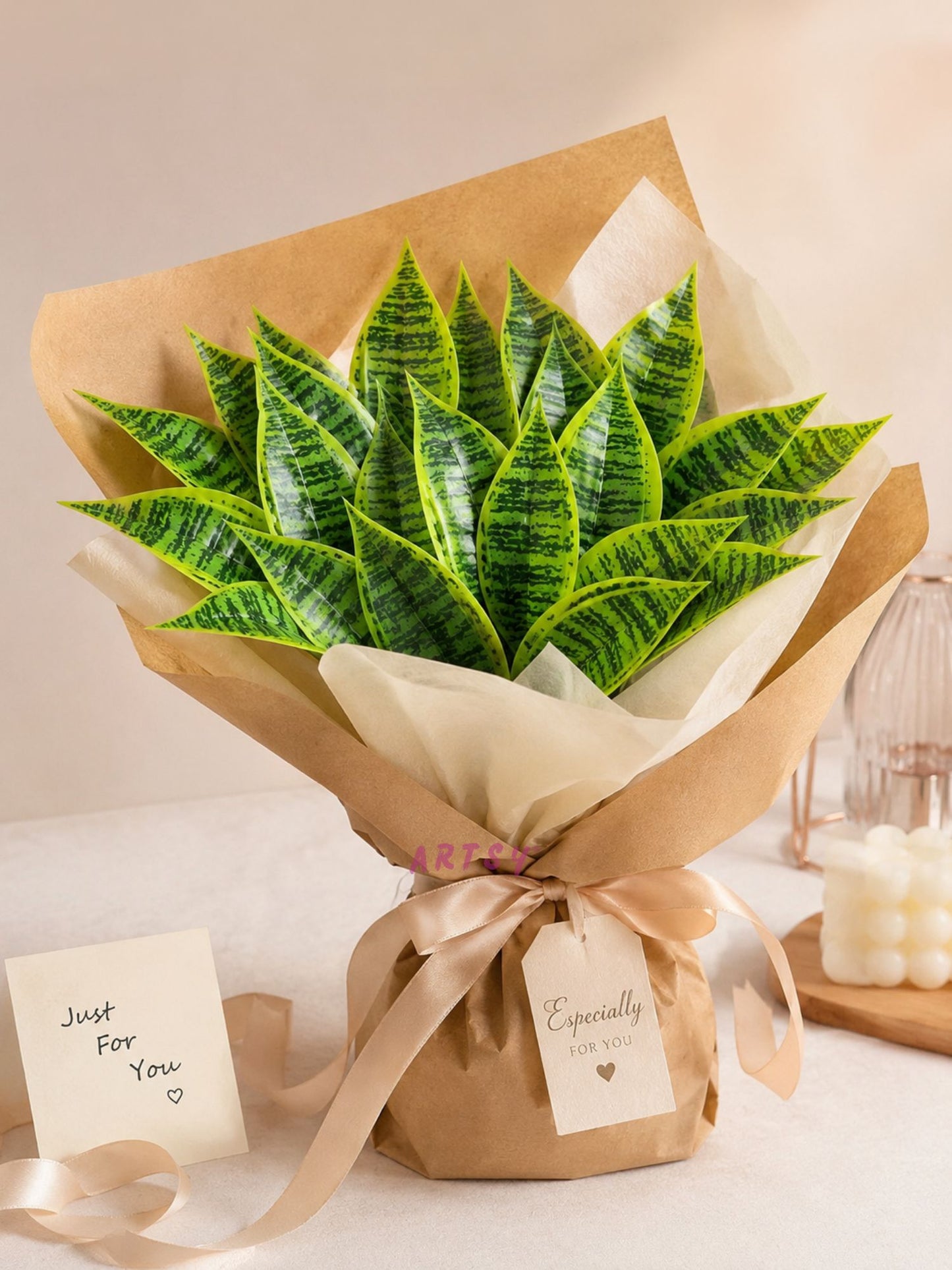 ARTSY Artificial Indoor Greenery Plant Bunch for Home Decor (Pack of 2)