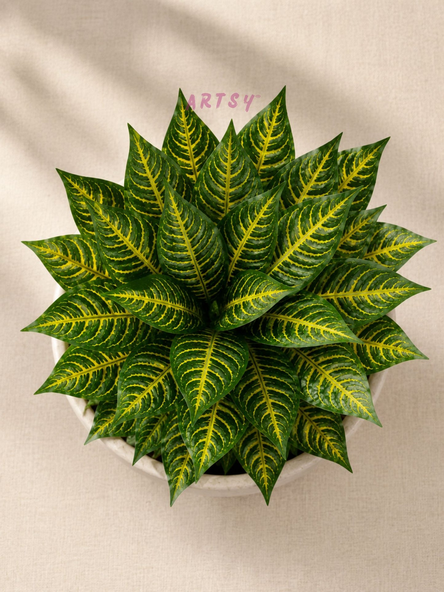 ARTSY Artificial Croton Leaf Bunches (Pack of 2) – Home & Office Decor
