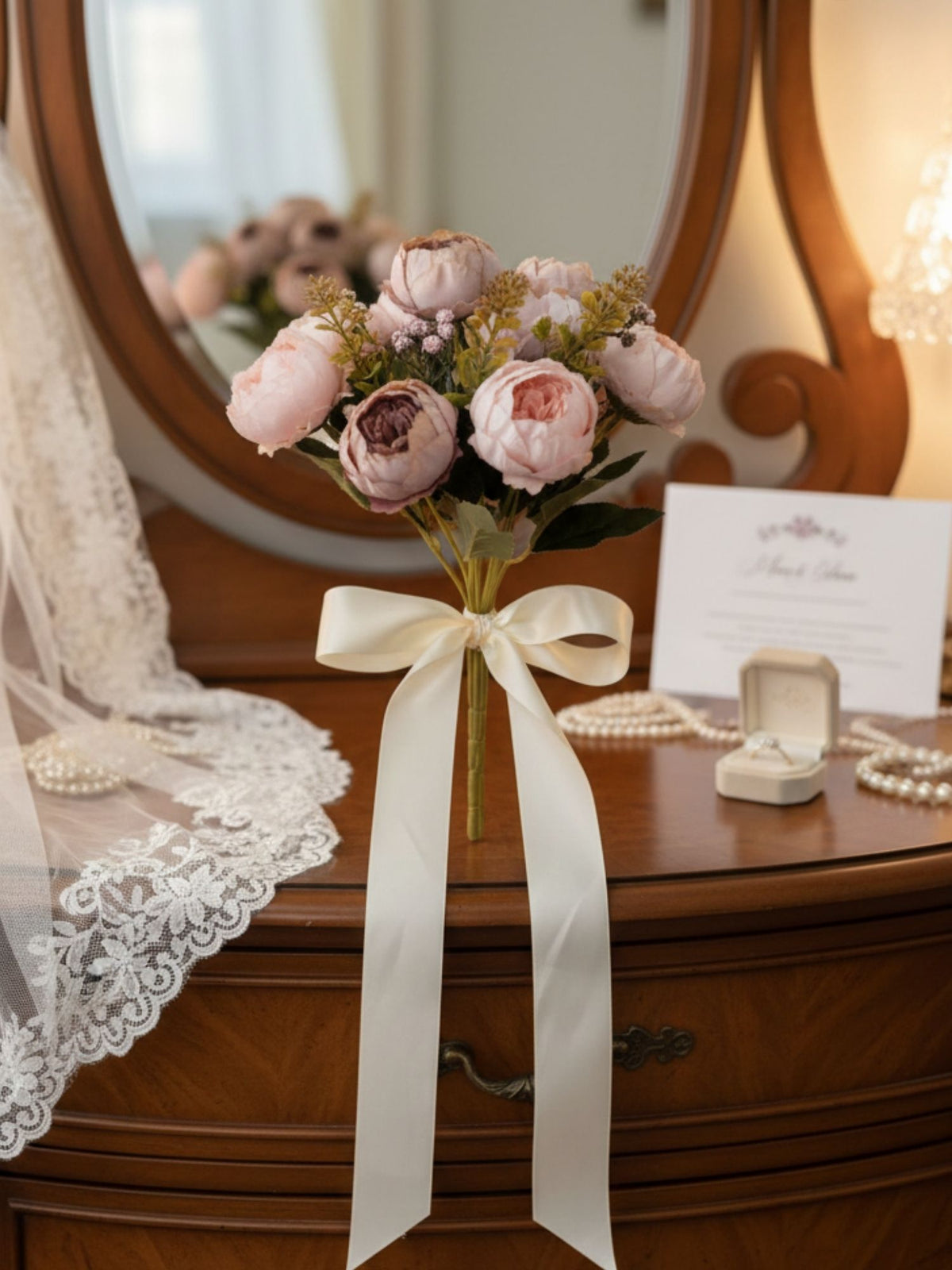 ARTSY Artificial Peony Flower Bunch – Realistic Handcrafted Faux Flowers for Home Décor, Wedding & Floral Arrangements