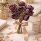 ARTSY Artificial Purple Peony Flower Bunch with Greenery, 35 cm Faux Floral Arrangement for Home Decor