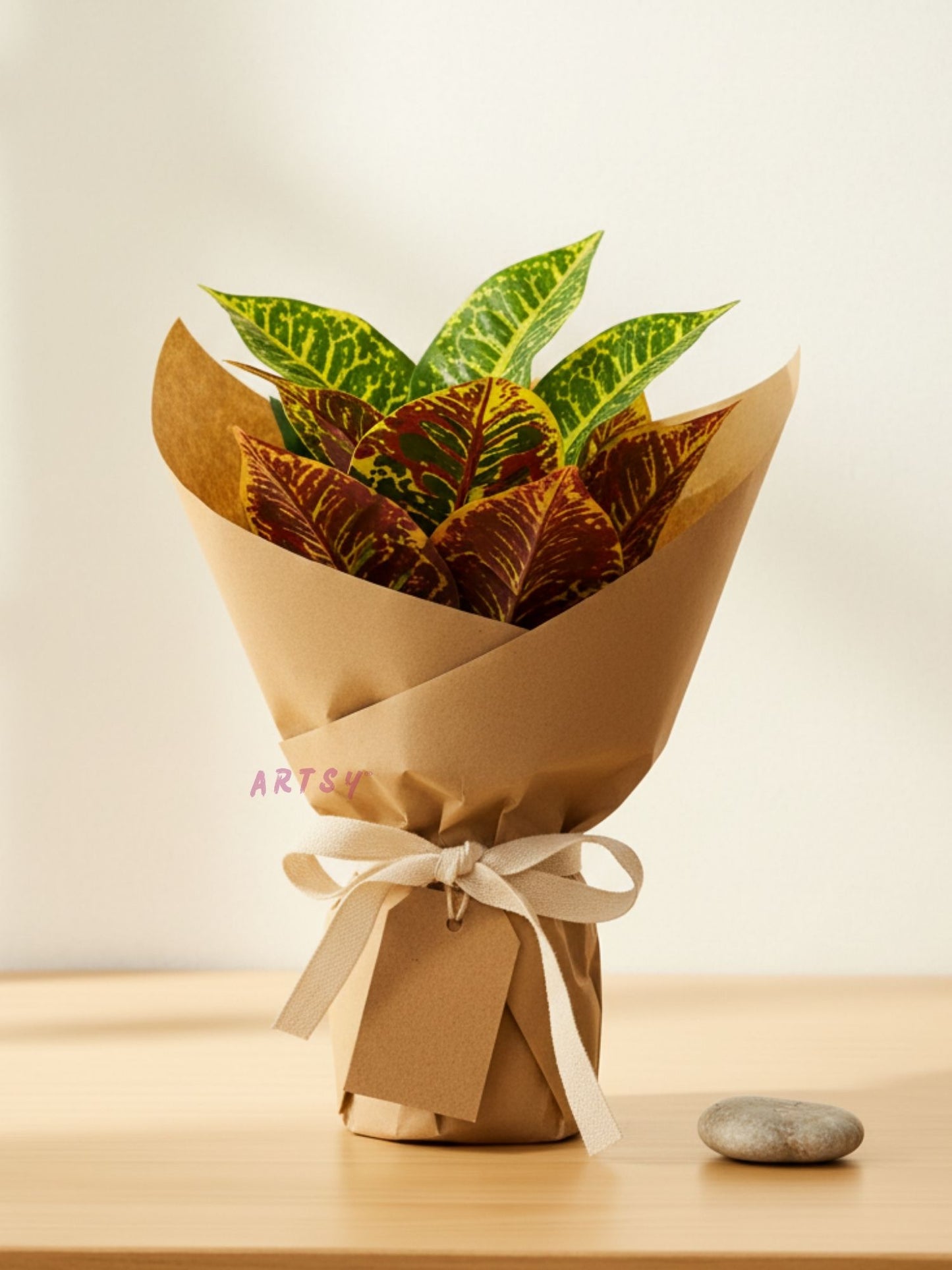 Artificial Croton Plant With Pot for Home & Office, Pack of 1