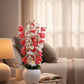 Artificial Pink & White Blossom Flower Arrangement in Pot | Elegant Home Decor Floral Accent (Pack of 1)