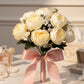 ARTSY Artificial Flower Bunch with Realistic Ranunculus Blooms & Greenery, 35 cm