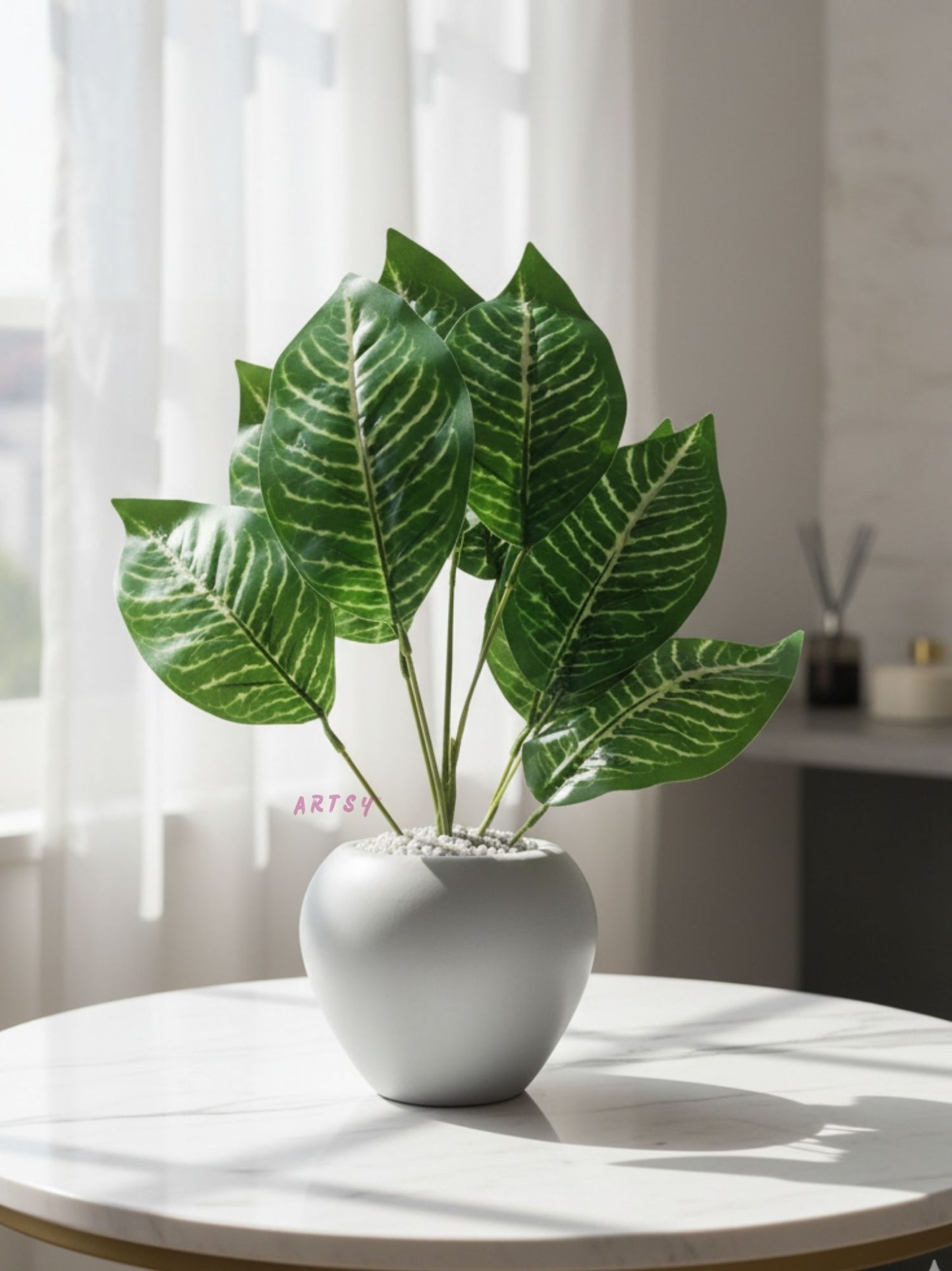ARTSY Artificial Green Plant in Pot for Home Decor, Pack of 1