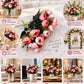 ARTSY Artificial Peony Flower Bunch – Pack of 2, Pink & White Faux Peony Flowers for Home Decor, Wedding, Gifting & Floral Arrangements
