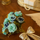 Artificial Rose Flower Bunch (Pack of 2) – Silk Faux Roses for Home, Wedding & Table Décor, Blue