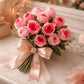 Artificial Pink Rose Bunch