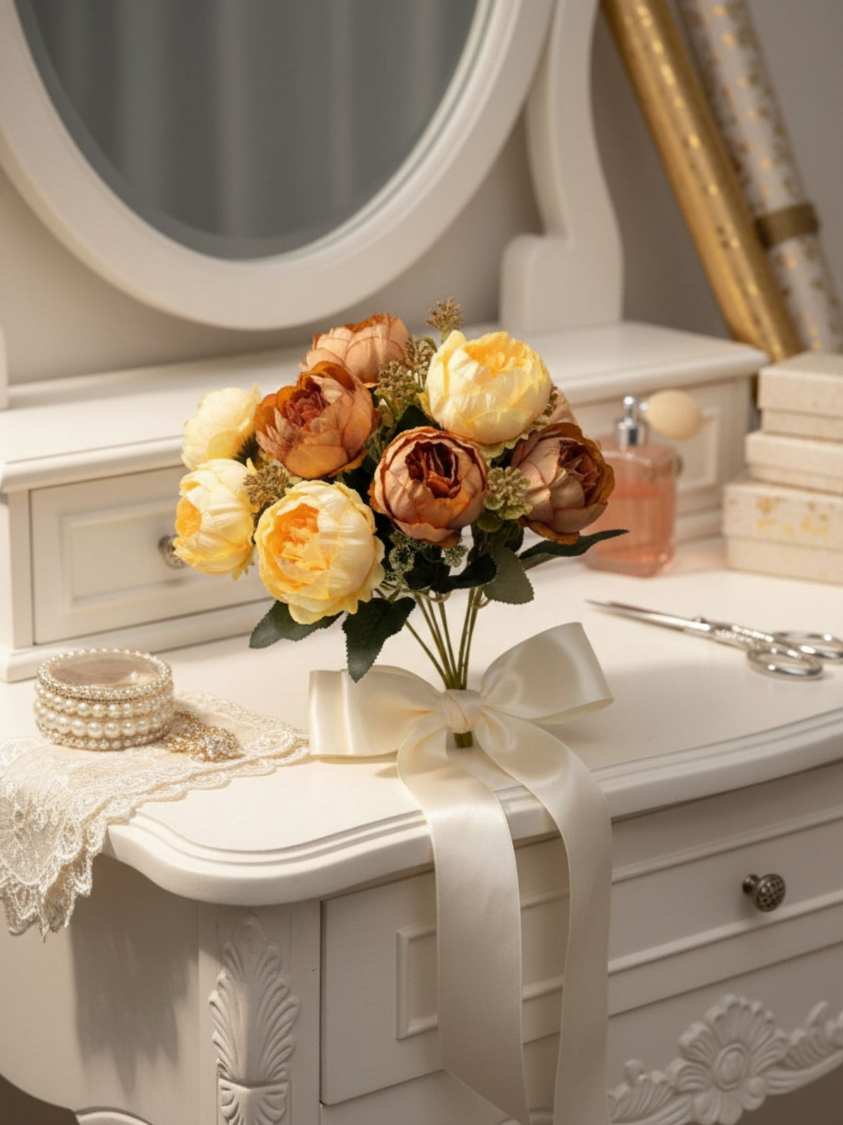 ARTSY Artificial Ranunculus Flower Bunch – Realistic Faux Flowers for Home Décor, Wedding, Table & Floral Arrangements