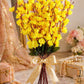 Elegant Yellow Faux Flower Bunch for Living Room & Table Decor, Pack of 2