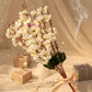 Elegant White Artificial Cherry Blossom Flower Bunch - Lifelike Pack of 1 Piece for Timeless Beauty, Without Vase, 55 Cm Long