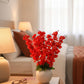 Artificial Red Blossom Flower Pot for Home Decor | Premium Decorative Floral Arrangement with White Pot