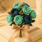 Elegant Artificial Rose Flower Bunch – Pack of 1, Blue