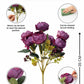 ARTSY Artificial Purple Peony Flower Bunch with Greenery, 35 cm Faux Floral Arrangement for Home Decor