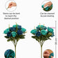 Artificial Rose Flower Bunch (Pack of 2) – Silk Faux Roses for Home, Wedding & Table Décor, Blue