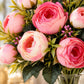 ARTSY Artificial Peony Flower Bunch – Pack of 2, Pink & White Faux Peony Flowers for Home Decor, Wedding, Gifting & Floral Arrangements