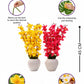 Artificial Blossom Flower Pot Set of 2 – Luxury Decorative Floral Arrangement for Home & Office Decor