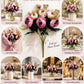 ARTSY Artificial Rose Flower Bunch – Realistic Pink & Peach Rose Bouquet, 1 Piece for Home Decor, Wedding & Gifting