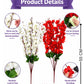 Red & White Artificial Blossom Flower Bunch for Home Decor | Premium Faux Floral Arrangement