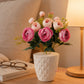 Elegant Artificial Ranunculus Flowers with Designer Pot – Pack of 1