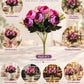 ARTSY Artificial Rose Flower Bunch – Pink & Purple Realistic Faux Flowers for Home Décor, Wedding & Gifting